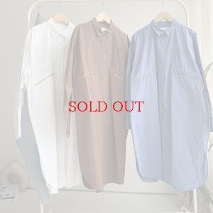 画像1: ⚫︎SALE⚫︎【LIVEご紹介アイテム】●ジップポケットオーバーシャツワンピ