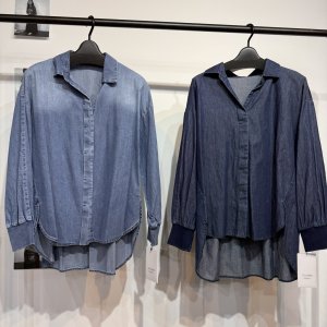 画像1: ●数量限定/追加不可●3/17 朝9時までの2日間限定販売●【3/14 LIVEご紹介アイテム】●前後差シルエットデニムシャツ＜即納/メーカー確認後取り寄せ＞